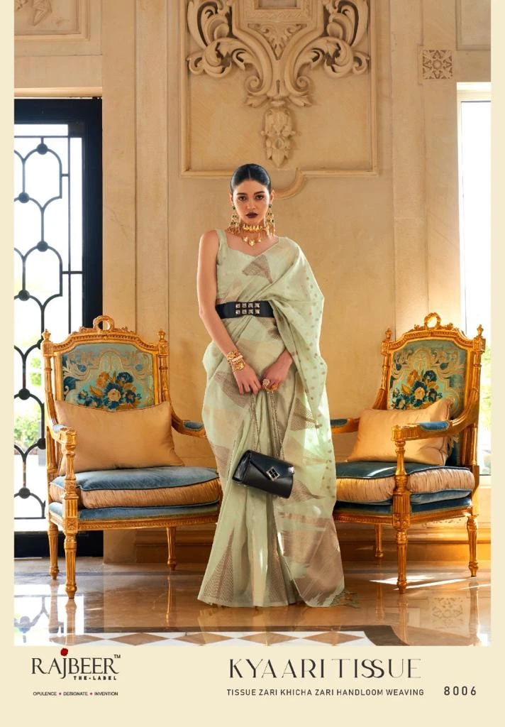 Rajbeer Kyaari Tissue Zari Wholesale Fancy Sarees Catalog — Wholesale Sarees, MPA wholesale from Surat - Gallery Image 2